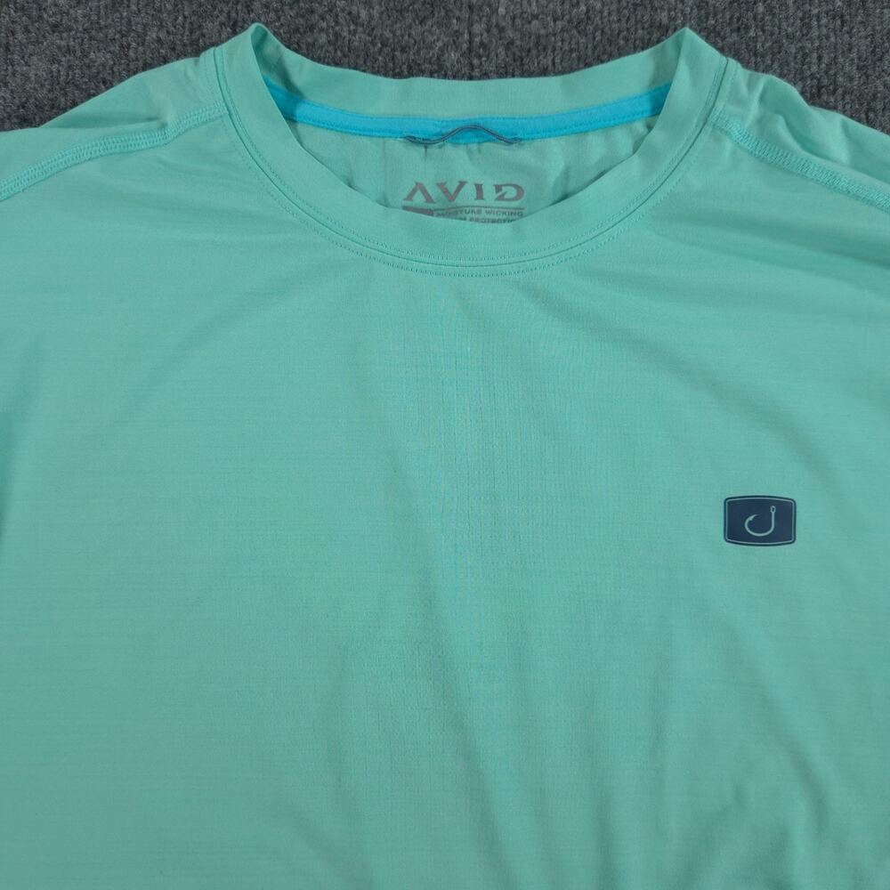 AVID GEAR Teal Blue Long Sleeve Performance Fishing Shirt Men's Size XL
